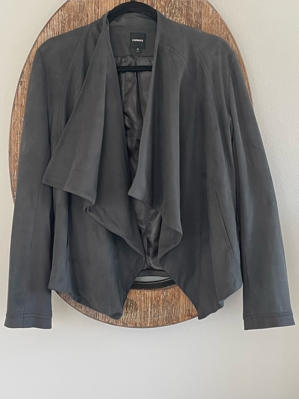 Express Women's Black Draped Open-Front Jacket
